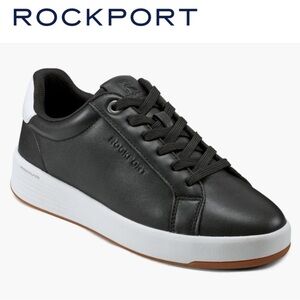 Rockport Classic Black Leather Sneakers - Prowalker Elara Lace-up Casual Sneaker